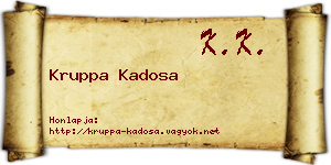 Kruppa Kadosa névjegykártya